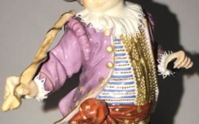 Antique Meissen Porcelain Statue Boy on Hobbyhorse