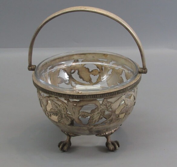 Antique Small Silver Coated Bonbon Basket