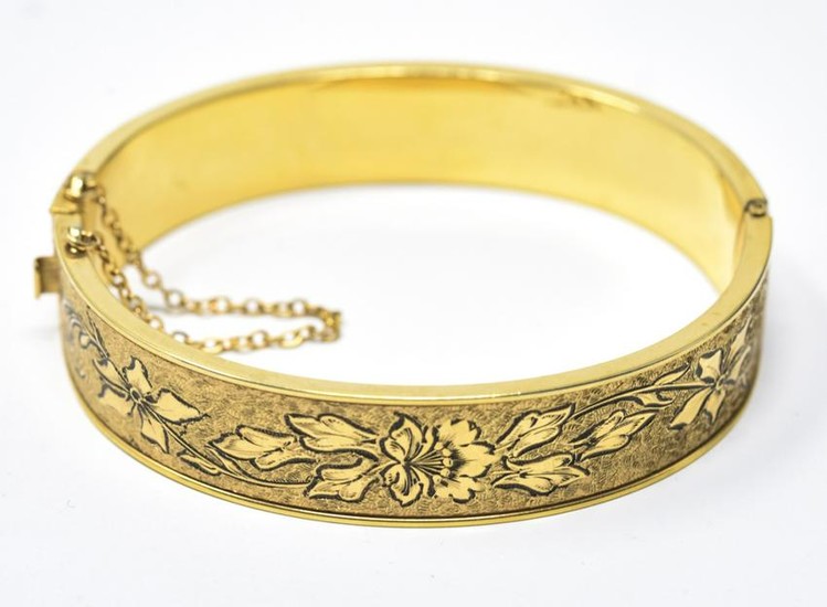 Antique Victorian Gold-Filled Hinged Bracelet