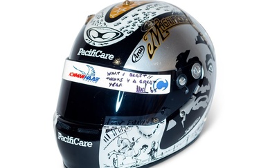 Arai Custom-Painted Dali-Themed Newman/Haas Racing Helmet Signed by Oriol Servià