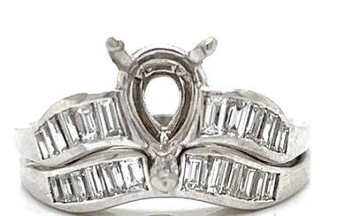 Art Deco Platinum Diamond Ring Set