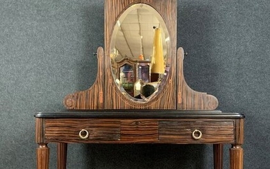 Art Deco period dressing table in Macassar ebony and marquetry net
