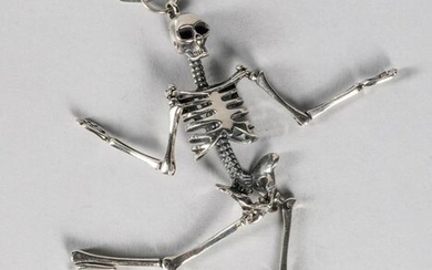 Art Decorative 925 Sterling Silver Pendant Skeleton
