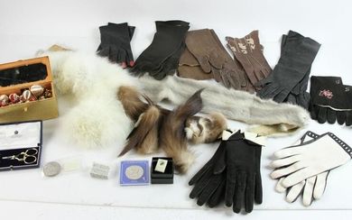 Assorted Old Gloves and Small Bags