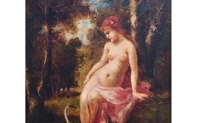 Attributed to Narcisse Virgilio Díaz de la Peña (French, 1807 – 1876), Nude, Oil on