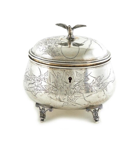 Austro-Hungarian silver sugar box or tea caddy