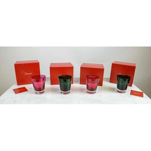 BACCARAT 'MOSAIQUE' TUMBLER GLASSES, a set of four, two red ...
