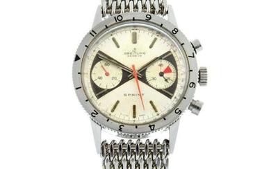 BREITLING - a Sprint chronograph bracelet watch. Stainless steel case with calibrated bezel. Case
