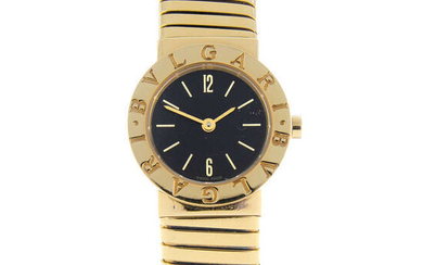 BULGARI - an 18ct yellow gold Tubogas bracelet watch, 23mm.