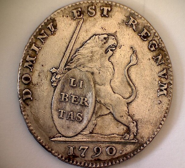 België - Brabantse Omwenteling - 3 Florin 1790 Brussel - Verenigde Belgische Staten - Silver