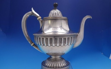 Bigelow Kennard Sterling Silver Tea Pot large Fluted 43.2ozt Dated 1878