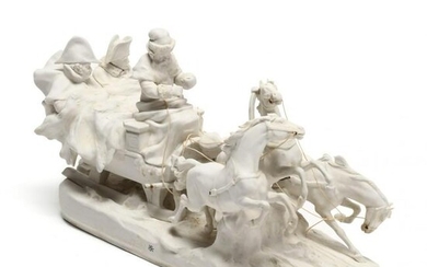Bisque Sculpture of Napoleon's Escape from Russia