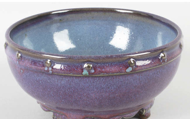 Blue and Purple footed Charles Vyse bowl