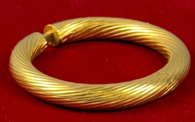 Bracciale rigido in oro giallo 750 a torchon ( ø...