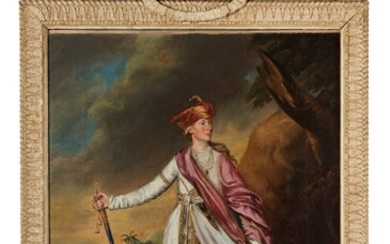 British School (19th Century), Portrait of a lady in costume
