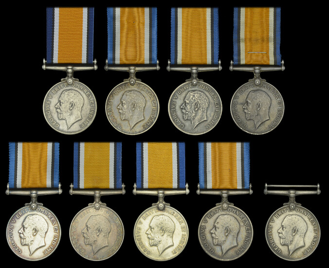 British War Medal 1914-20 (9) (Burg. P. Mostert. 1ste B.S.; Cpl. J....