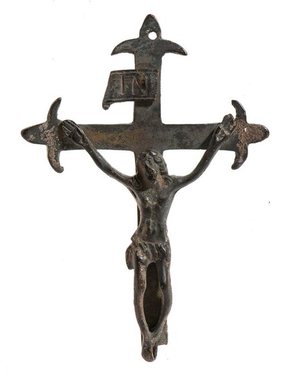 Bronze Crucifix, 16th - 18th century; height cm 8....