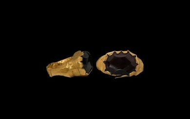 Byzantine Gold Ring with Facetted Garnet