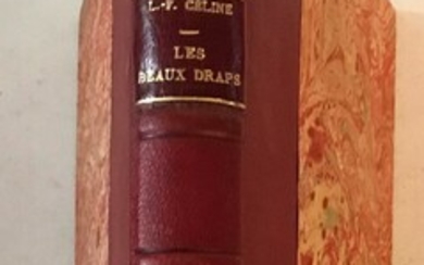 *CELINE. Les Beaux Draps. Paris, Nouvelles Editions Françaises,1941, in-12 relié demi-chagrin, couverture piquée conservée. Edition...