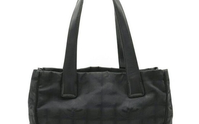 CHANEL Chanel New Line Tote PM Bag Shoulder Nylon Leather Black A20457