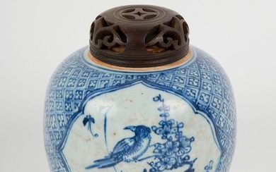 CHINA, 18th century. Ginger pot in blue white...
