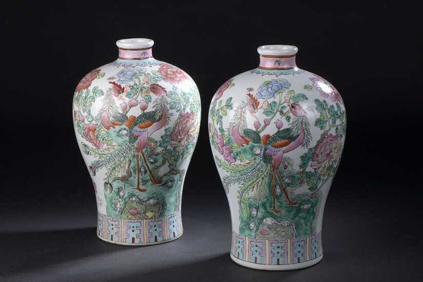 CHINE - XXe siècle Paire de vases meiping... - Lot 213 - Oger - Blanchet