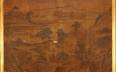 CHINESE, PAINTING ON SILK, MOUNTED ON BOARD