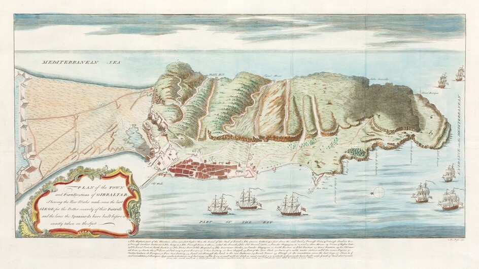 CLAUDE DU BOSC (1682 / 1745), Gibraltar. Plano de la ciudad
