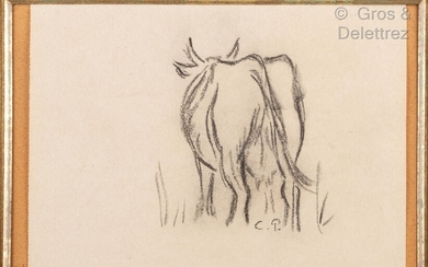 Camille PISSARRO (1830-1905) Vache dans un... - Lot 13 - Gros & Delettrez