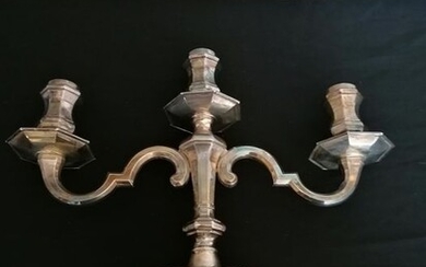 Candlestick, with three arms (1) - Silver - Italy - Late 20th century