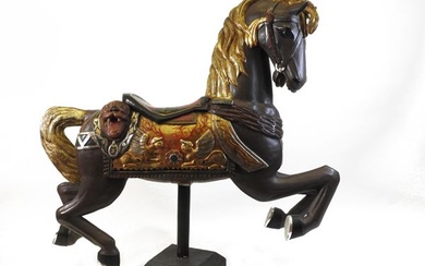 Carousel horse in lacquered, painted and gilded wood first half of the 20th century