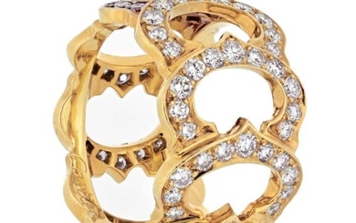 Cartier 18K Yellow Gold Diamond C De Cartier EU 55 Ring