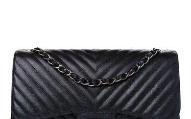 Chanel Iridescent Caviar Chevron Quilted