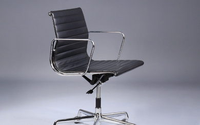 Charles Eames. Office chair, model EA-117, black leather