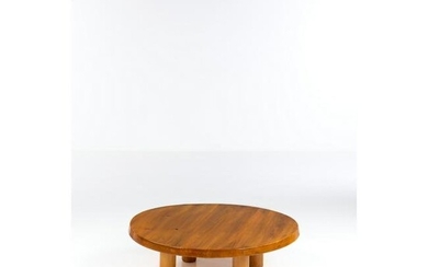 Charlotte Perriand (1903-1999) Table Pine wood Model created circa 1968 H 32 × Ø 99 cm