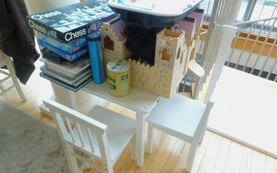 Child's table & chairs with games