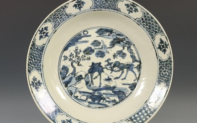 China, blue and white Swatow dish, Ming-dynasty, mid...