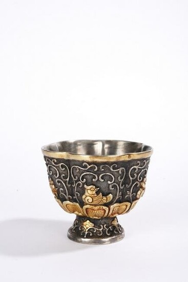 Chinese Parcel Gilt Silver Cup