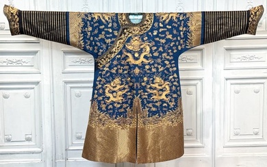 Chinese Qing Imperial Silk Dragon Robe