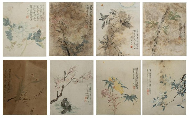 Chinese Set of 8 Album Paintings, Yun Bin