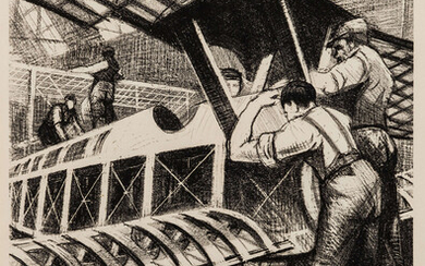 Christopher Richard Wynne Nevinson (1889-1946) Assembling Parts, from the series 'Britain's Efforts and Ideals: Making Aircraft'