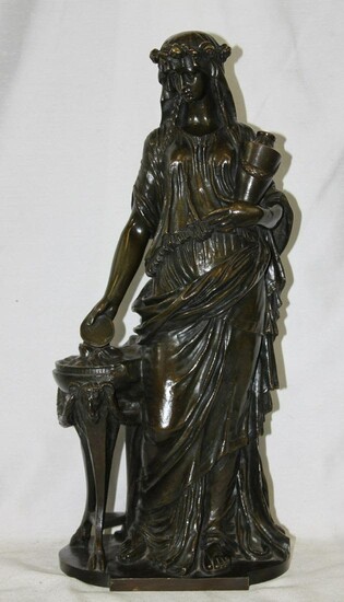 Clodion 19th century French Patinated Bronze Figure of