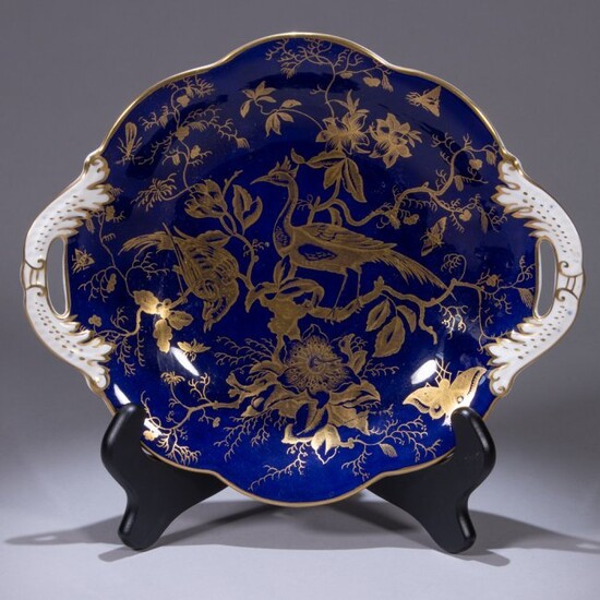 Coalport Porcelain Chinese Inspired Cobalt Serving Bowl
