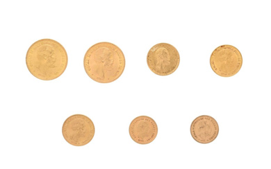 Coins Swedish coin 7 COIN, 21,6K gold, 2 pcs ...