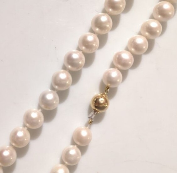 Collier en perles de culture naturelles diamètre 10,5 - 11 mm, fermoir de sécurité en...