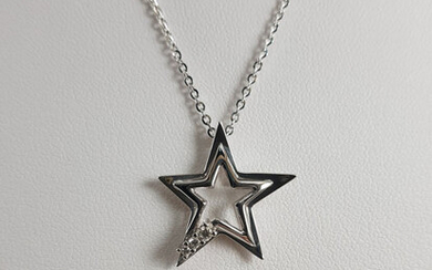 Comete White gold - Necklace with pendant - 0.06 ct Diamond