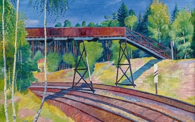Conrad Felixmüller | Eisenbahnübergang in der
