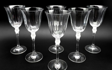Crystal de sevres - Wine glass (6) - glasses of white wine - Crystal, satin crystal