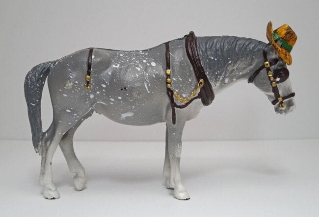 Dapple Gray Carriage Horse Cast Iron Doorstop