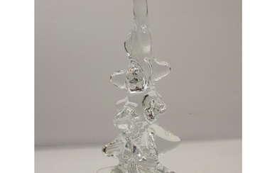 Daum crystal Christmas tree, height 23cm, signed to the edge...